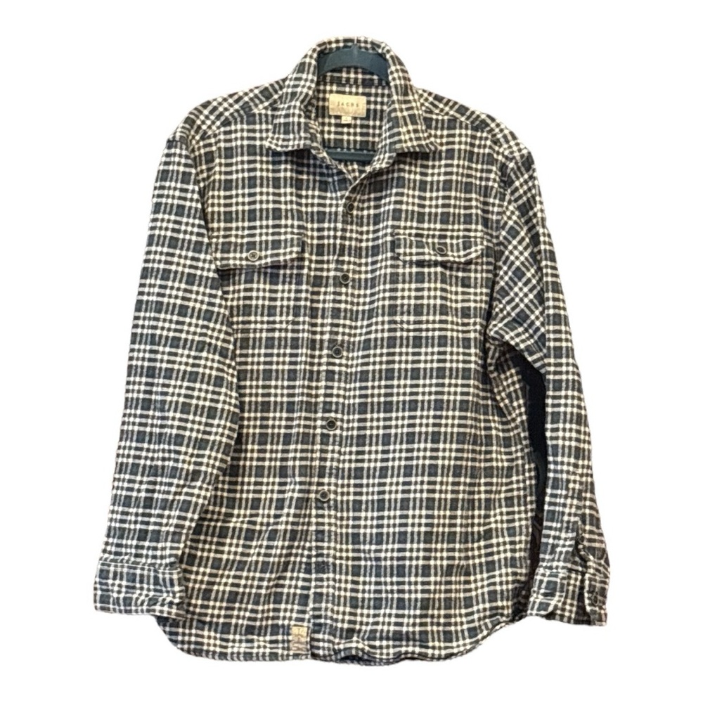 Jachs Two chest pocket green/navy/white plaid. Size L AR13